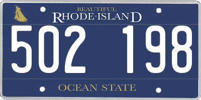RI license plate 502198