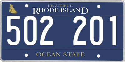 RI license plate 502201