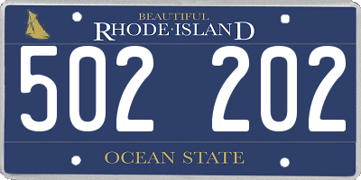 RI license plate 502202