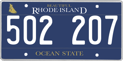 RI license plate 502207