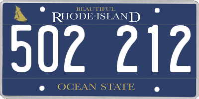 RI license plate 502212