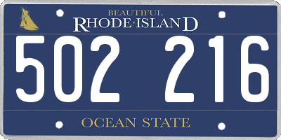 RI license plate 502216