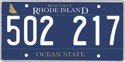 RI license plate 502217
