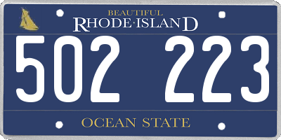 RI license plate 502223