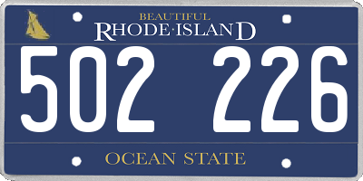 RI license plate 502226