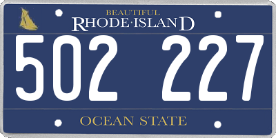 RI license plate 502227