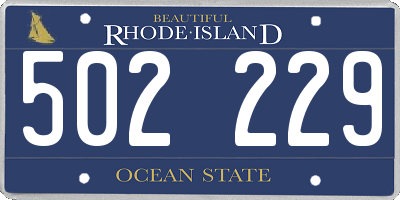 RI license plate 502229