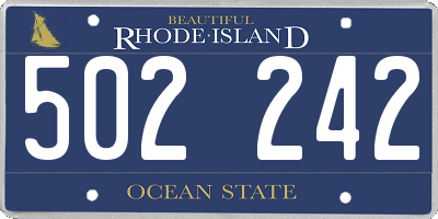 RI license plate 502242