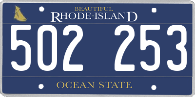 RI license plate 502253