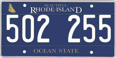 RI license plate 502255