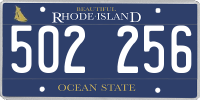 RI license plate 502256