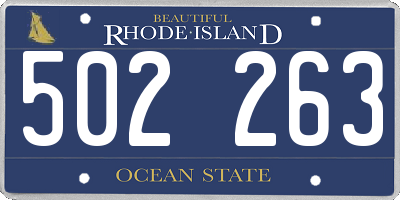 RI license plate 502263