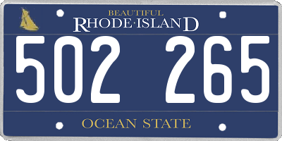 RI license plate 502265