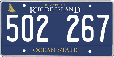 RI license plate 502267
