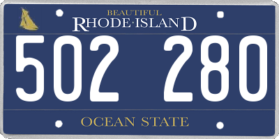 RI license plate 502280