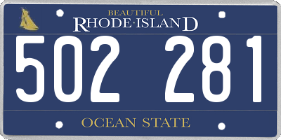 RI license plate 502281