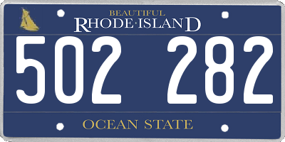 RI license plate 502282