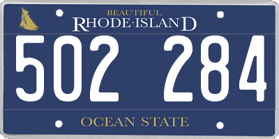 RI license plate 502284