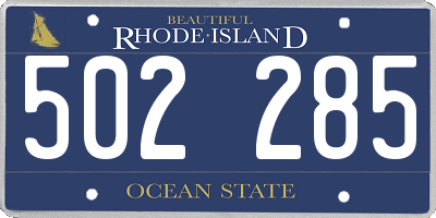 RI license plate 502285