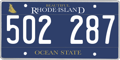 RI license plate 502287
