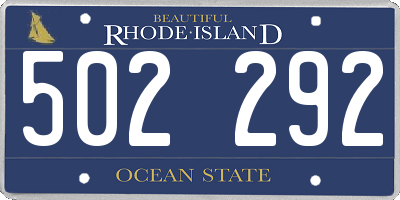 RI license plate 502292