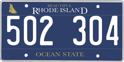 RI license plate 502304