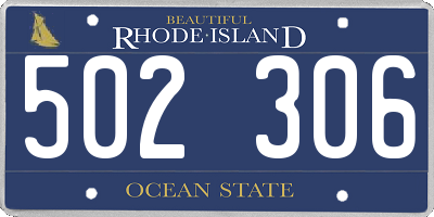 RI license plate 502306
