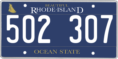 RI license plate 502307