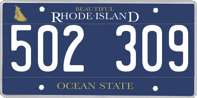RI license plate 502309