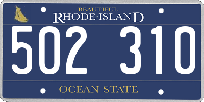 RI license plate 502310