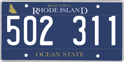 RI license plate 502311