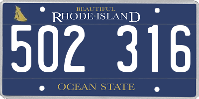 RI license plate 502316