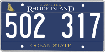 RI license plate 502317