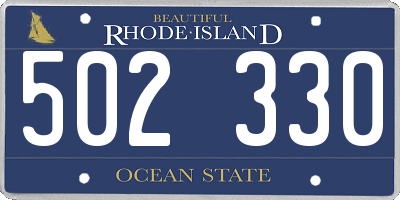 RI license plate 502330
