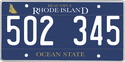 RI license plate 502345