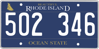 RI license plate 502346