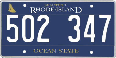 RI license plate 502347