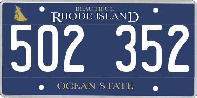 RI license plate 502352