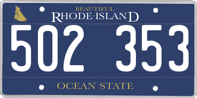 RI license plate 502353