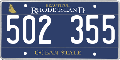 RI license plate 502355