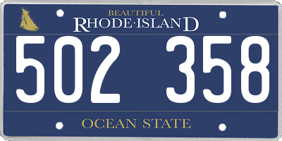 RI license plate 502358