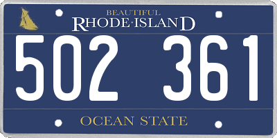 RI license plate 502361