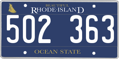 RI license plate 502363