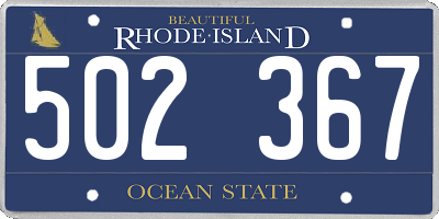 RI license plate 502367