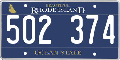 RI license plate 502374