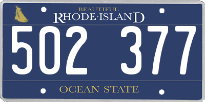 RI license plate 502377