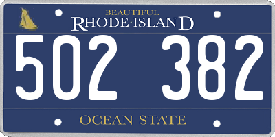 RI license plate 502382
