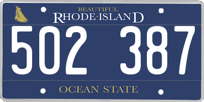 RI license plate 502387