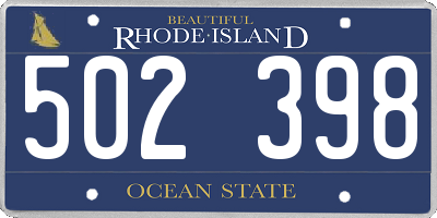 RI license plate 502398