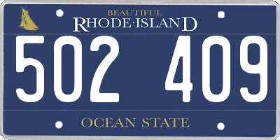 RI license plate 502409